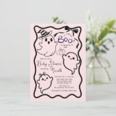 Invitation Baby shower éffrayant Sweet Little Boo (Debout devant)