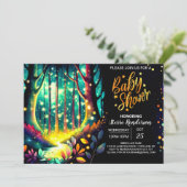 Invitation Baby shower éjaculé de lucioles nocturne (Debout devant)