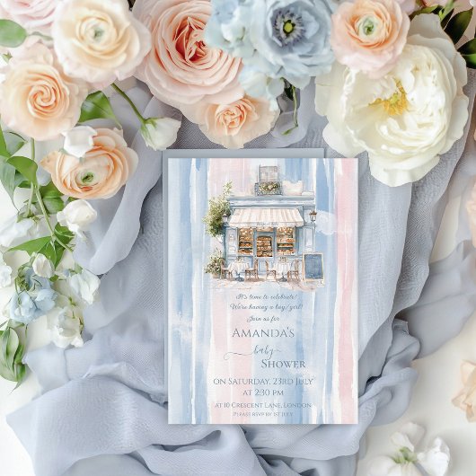 Invitation Baby shower Elegance Café Français