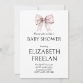 Invitation baby shower élégant à arc rose (Dos)