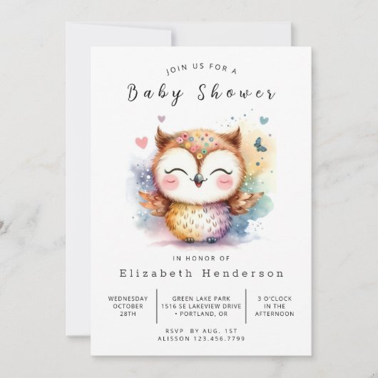 Invitation Baby shower élégant à puces imprimables (Devant)