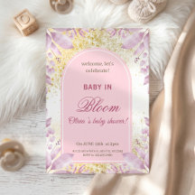 Baby Shower Élégant aux Fleurs Roses