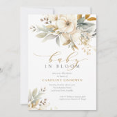 Invitation Baby-Shower Élégant Bébé Neutre en Fleur (Devant)