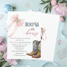 Baby shower Elegant Boots ou Bows Aquarelle