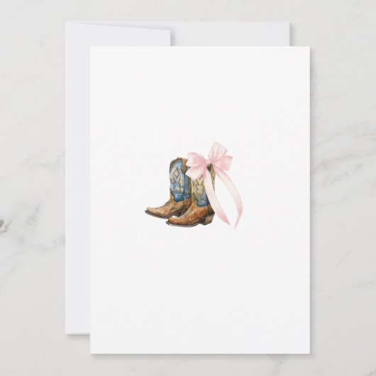 Invitation Baby shower Elegant Boots ou Bows Aquarelle (Dos)