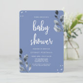 Invitation Baby shower Elegant Botanique avec Confetti (Debout devant)