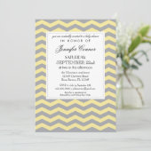 Invitation Baby shower Elegant Chevron Unisex (Debout devant)