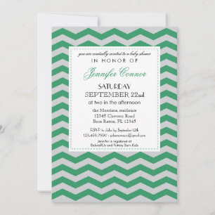 Invitation Baby shower Elegant Chevron Unisex