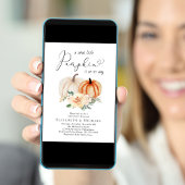 Invitation Baby shower Elégant Citrouille Aquarelle Couples