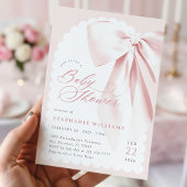 Invitation Baby shower élégant de Bow rose