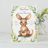 Invitation Baby shower élégant de Cute Kangaroo (Debout devant)