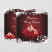 Invitation Baby shower élégant de Noël de bébé et de (Devant / Derrière)