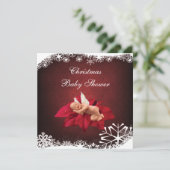 Invitation Baby shower élégant de Noël de bébé et de (Debout devant)