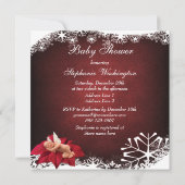 Invitation Baby shower élégant de Noël de bébé et de (Dos)