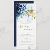 Invitation Baby shower ÉLÉGANT DE POISSONS SOUS-MARINS GOLD N (Devant / Derrière)