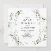 Invitation Baby Shower Élégant de Verdure Moderne (Devant)