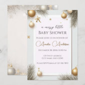 Invitation Baby shower élégant du nouvel an Design Gold (Devant / Derrière)