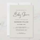 Invitation Baby shower élégant et moderne (Devant)