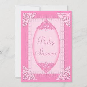 Invitation Baby Shower élégant et rose pour fille