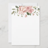 Invitation Baby Shower Élégant Fleurs Roses (Dos)