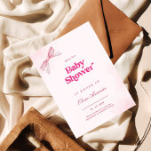 Invitation Baby shower Elegant Girl Rose Bow