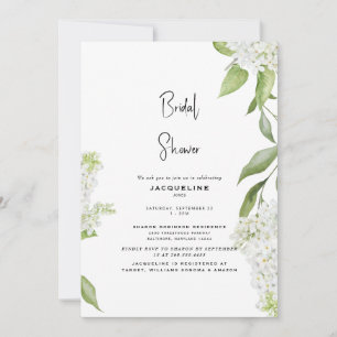 Invitation Baby Shower Élégant Hydrangea Blanche