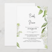 Invitation Baby Shower Élégant Hydrangea Blanche (Devant / Derrière)