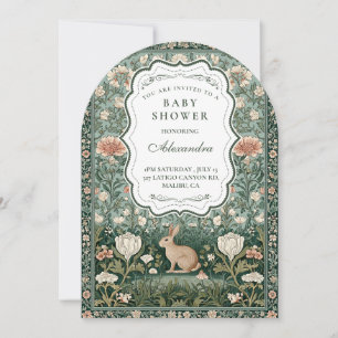 Invitation Baby Shower Élégant Lapin de la Forêt