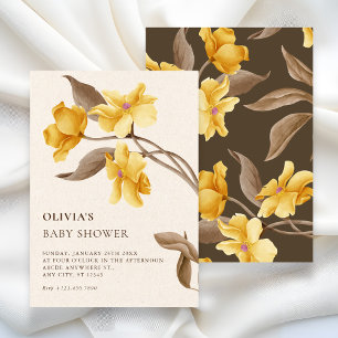 Invitation Baby shower élégant minimaliste floral esthétique