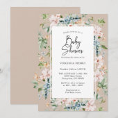 Invitation Baby-Shower Élégant Mixte (Devant / Derrière)