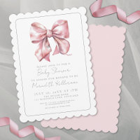 Baby Shower Élégant Nœud Papillon Rose Coquette