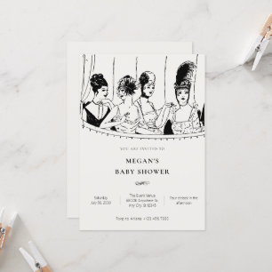 Invitation baby shower élégant pour dames vintage