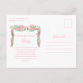 Invitation Baby shower Elégant Rose Bow Girl (Dos)