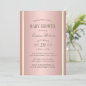 Invitation Baby shower Elegant Rose Gold Foil (Debout devant)