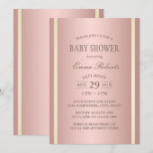 Invitation Baby shower Elegant Rose Gold Foil (Devant / Derrière)