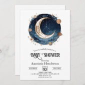 Invitation Baby shower Élégant Simple Stars (Devant / Derrière)