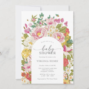 Invitation Baby Shower Élégant sur le Thème Floral