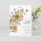 Invitation Baby Shower Élégant Tournesol (Debout devant)