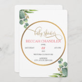 Invitation Baby shower élégante (Devant / Derrière)