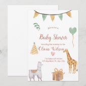 Invitation Baby shower Élégante - Neutre pour les  (Devant / Derrière)