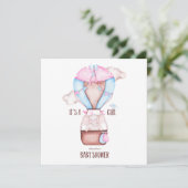 Invitation Baby shower éléphant (Debout devant)