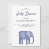 Invitation Baby shower éléphant (Devant)