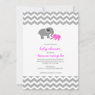 Invitation Baby shower éléphant