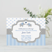 Invitation Baby shower éléphant (Debout devant)