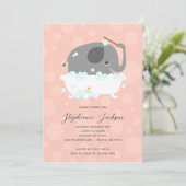 Invitation Baby shower éléphant (Debout devant)