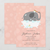Invitation Baby shower éléphant (Devant / Derrière)