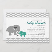 Invitation Baby shower éléphant (Devant)