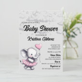 Invitation Baby shower éléphant (Debout devant)