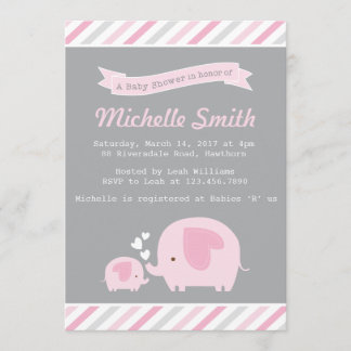 Invitation Baby shower éléphant