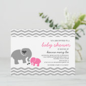 Invitation Baby shower éléphant (Debout devant)